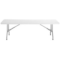 Choice 96 inch x 30 inch White Plastic Folding Table