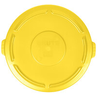 Rubbermaid FG265400YEL BRUTE Yellow 55 Gallon Round Trash Can Lid