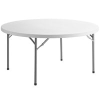 Choice 60" Round White Plastic Folding Table