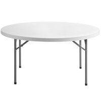 Choice 60 inch Round White Plastic Folding Table