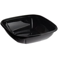 Fineline 15032M-BK Super Bowl Plus 32 oz. Black Medium Square PET Plastic Bowl - 300/Case