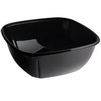 Fineline 15160L-BK Super Bowl Plus 160 oz. Black Extra Large Square PET Plastic Bowl - 50/Case