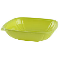 Fineline 15032L-GRN Super Bowl Plus 32 oz. Green Large Square PET Plastic Bowl - 150/Case