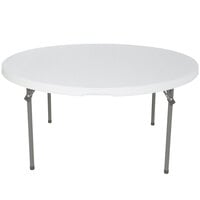 Lifetime Round Folding Table, 60" Plastic, White Granite - 4/Pack