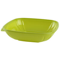 Fineline 15048L-GRN Super Bowl Plus 48 oz. Green Large Square PET Plastic Bowl - 150/Case