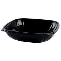 Fineline 15048L-BK Super Bowl Plus 48 oz. Black Large Square PET Plastic Bowl - 150/Case