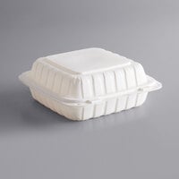 Dart 85MFPPHT1 ProPlanet 8 5/16 inch x 8 inch x 3 inch White Mineral-Filled 1 Compartment Hinged Lid Takeout Container - 75/Pack