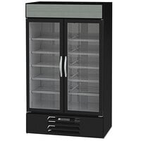 Beverage-Air MMF44HC-1-BS MarketMax 47 inch Black Glass Door Merchandising Freezer with Stainless Steel Interior