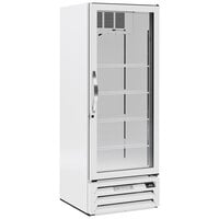 Beverage-Air MMF12HC-1-WB-18 MarketMax 24 inch White Glass Door Merchandising Freezer with Left-Hinged Door and Black Interior