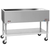 Eagle Group PCP-3 48 inch Mobile Ice-Cooled Cold Food Table with Galvanized Undershelf and Open Base