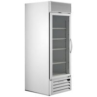 Beverage-Air MMF23HC-1-WS-18 MarketMax 27 inch White Glass Door Merchandising Freezer with Left-Hinged Door and Stainless Steel Interior
