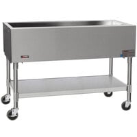 Eagle Group SPCP-3 48 inch Mobile Ice-Cooled Cold Food Table with Stainless Steel Undershelf and Open Base