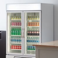 Beverage-Air MMR49HC-1-WS MarketMax 52 inch White Glass Door Merchandiser Refrigerator with Stainless Steel Interior