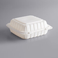 Dart 85MFPPHT1 ProPlanet 8 5/16" x 8" x 3" White Mineral-Filled 1 Compartment Hinged Lid Takeout Container - 150/Case