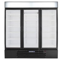 Beverage-Air MMR72HC-1-BS MarketMax 75 inch Black Glass Door Merchandiser Refrigerator with Stainless Steel Interior