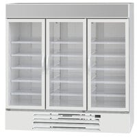 Beverage-Air MMR72HC-1-WB MarketMax 75 inch White Glass Door Merchandiser Refrigerator with Black Interior