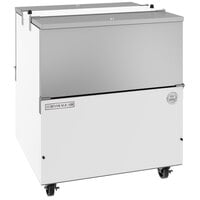 Beverage-Air ST34HC-W-02 34 inch White 2-Sided Cold Wall Milk Cooler with Stainless Steel Interior
