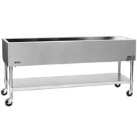 Eagle Group PCP-5 79" Mobile Ice-Cooled Cold Food Table with Galvanized Undershelf and Open Base