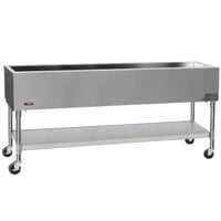 Eagle Group SPCP-5 79 inch Mobile Ice-Cooled Cold Food Table with Stainless Steel Undershelf and Open Base