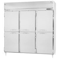 Beverage-Air PRD3HC-1AHS 78 inch Stainless Steel Solid Half Door Pass-Through Refrigerator