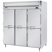 Beverage-Air HRPS3HC-1HS Horizon Series 78 inch Stainless Steel Half Door Reach-In Refrigerator