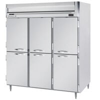 Beverage-Air HRPS3HC-1HS Horizon Series 78" Stainless Steel Half Door Reach-In Refrigerator