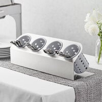 Steril-Sil Cantilever 4-Cylinder Stainless Steel Flatware Organizer with Gray Perforated Plastic Cylinders