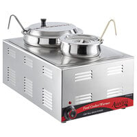 Avantco W50CKR 12" x 20" Full Size Electric Countertop Food Cooker / Warmer / Soup Station with 4 Qt. and 11 Qt. Inset Pots - 120V, 1500