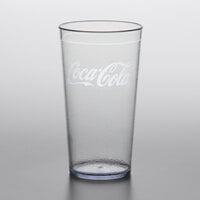 GET 6616-CC 16 oz. Clear Coca-Cola® SAN Plastic Pebbled Tumbler - 24/Pack