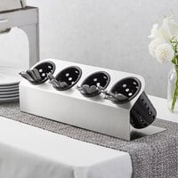 Steril-Sil HKS-4-BLACK Cantilever 4-Cylinder Stainless Steel Flatware Organizer with Black Perforated Plastic Cylinders
