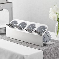 Steril-Sil Cantilever 4-Cylinder Stainless Steel Flatware Organizer with Gray Perforated High Temperature Nylon Cylinders
