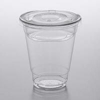 Choice 12 oz. Clear Plastic Cold Cup with 4 oz. Insert and PET Flat Lid with No Hole   - 100/Pack