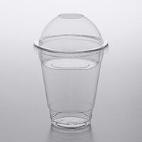 Choice 12 oz. Clear Plastic Cold Cup with 4 oz. Insert and PET Dome Lid with No Hole - 100/Pack