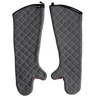 San Jamar 800FG24-BK 24 inch Bestguard Gray Oven Mitts with WebGuard Plus Protection