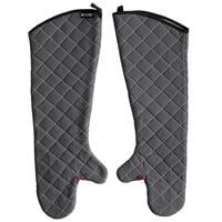 San Jamar 800FG24-BK 24" Bestguard Gray Oven Mitts with WebGuard™ Plus Protection