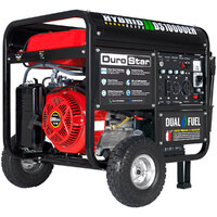 DuroStar DS10000EH Portable 440 CC Dual Fuel Powered Generator with Electric / Recoil Start and Wheel Kit - 10,000/8,000W, 120V