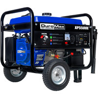 DuroMax XP5500E Portable 225 CC Gasoline Generator with Electric / Recoil Start and Wheel Kit - 5,500/4,500W, 120V