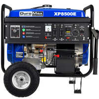 DuroMax XP8500E Portable 420 CC Gasoline Powered Generator with Electric / Recoil Start and Wheel Kit - 8,500/7,000W, 120V