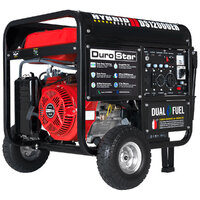 DuroStar DS12000EH Portable 457 CC Dual Fuel Powered Generator with Electric / Recoil Start and Wheel Kit - 12,000/9,500W, 120V
