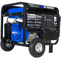 DuroMax XP10000E Portable 457 CC Gasoline Powered Generator with Electric / Recoil Start and Wheel Kit - 10,000/8,000W, 120V