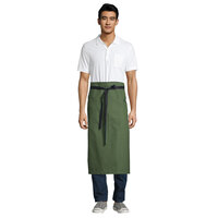 Uncommon Threads 3120 Sea Green Customizable 100% Cotton Canvas Muse Bistro Apron with Black Webbing and 1 Pocket - 33 inchL x 31 inchW