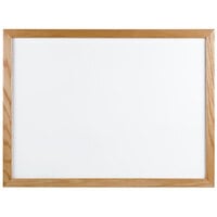 Aarco WOC1824NT-B OAK 18 inch x 24 inch Oak Frame White Marker Board