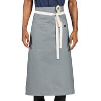 Uncommon Chef 3119 Gray Customizable 100% Cotton Canvas Marvel Bistro Apron with Natural Webbing and 1 Pocket - 33" x 31"