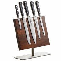 Mercer Culinary M21940 Renaissance® 6-Piece Knife Set and Acacia Magnetic Board with Stainless Steel Base