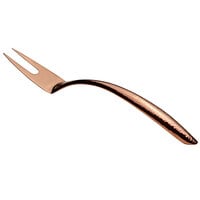 Bon Chef 9455HFRG 14 inch Rose Gold Hammered Stainless Steel Serving Fork with Hollow Cool Handle