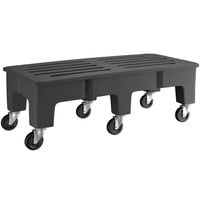 Regency 48" x 22" x 16" Black Plastic Heavy-Duty Dunnage Rack with Slotted and with Casters - 2000 lb. Capacity