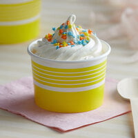 Choice 4 oz. Yellow Paper Frozen Yogurt / Food Cup - 1000/Case