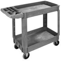 Carlisle UC401823 Gray Small Bin Top 2-Shelf Utility Cart- 40 inch x 17 1/4 inch x 33 1/2 inch