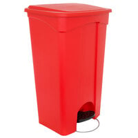 Continental 23RD 23 Gallon Red Step On Rectangular Trash Can