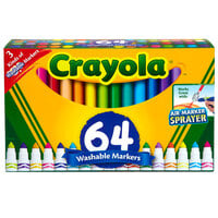 Crayola 588180 64-Count Variety Pack Broad Point Washable Markers